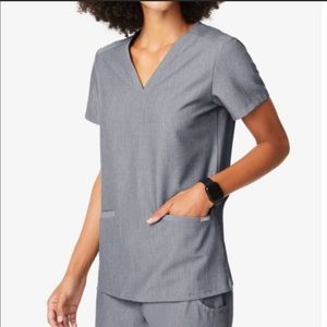 Figs Casma Three-Pocket Scrub Top - Graphite - Small